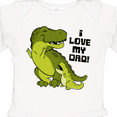 thumbnail image 4 of Inktastic I Love my Dad with Baby and Daddy Tyranasaurus Rex Boys or Girls Long Sleeve Baby Bodysuit, 4 of 5