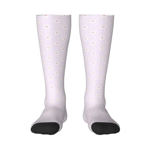 Xecao Kawaii Cat Paw print thigh-high socks, crafted for both men and women with a stretchy, high-opaque design perfect for daily wear