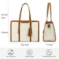 thumbnail image 4 of Bolsa para portátil LOVEVOOK para mujer, de lona de 15,6 pulgadas con bolso de mano, color beige, 4 of 9