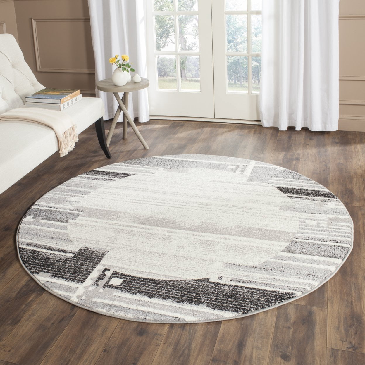SAFAVIEH Evoke Roydon Bordered Runner Rug, Cream/Dark Grey, 2' x 8'