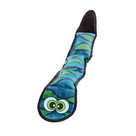 Invincibles Snake Stuffingless Durable Tough Plush Dog Squeaky Toy with 3 Squeakers by Outward Hound, Small, Blue and (Best Small Snakes For Pets)