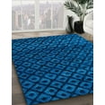 thumbnail image 2 of Ahgly Company Indoor Square Abstract Neon Blue Abstract Area Rugs, 5' Square, 2 of 6