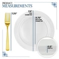 thumbnail image 3 of 200 Pcs White Plastic Dessert Plates for Weddings and Gold Plastic Forks, 7.5" Wedding Cake Plates and Forks, Elegant Salad/ Appetizer Plates Disposable for Party, Thanksgiving, Reception, 3 of 7
