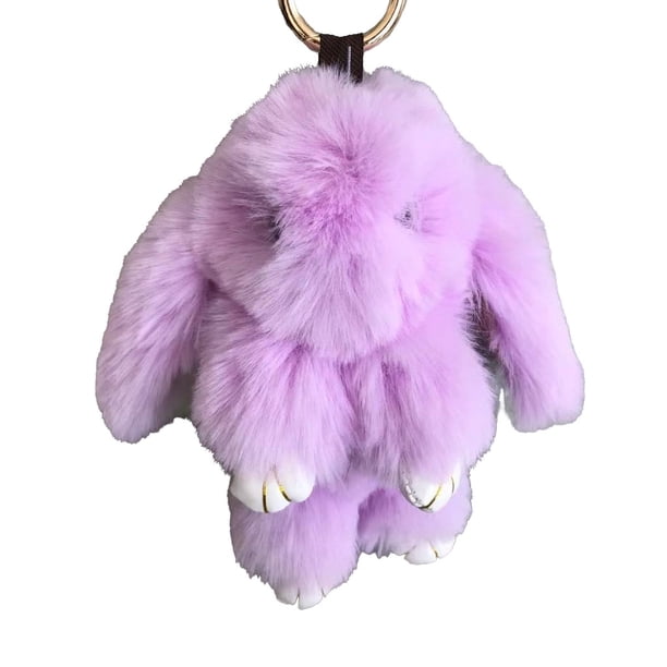 Qarigey LLavero de Animal de peluche Adorable para mujer, bolso de mano, mochila, decoración colgante, llavero de estilo de dibujos animados, adorno Ropa, zapatos y accesorios Miscelánea Púrpura Qarigey AP001180-01