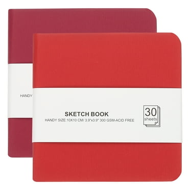 Uxcell 2Pcs 30 Sheet 300GSM/140lb Watercolor Sketchbook, Red/Dark Pink