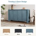 thumbnail image 6 of TREXM Buffet Cabinet with Storage, 4-Door Retro Wood Sideboard with Distressed Finish and Adjustable Shelves for Dining Room, Kitchen, and Living Room (Navy), 6 of 10