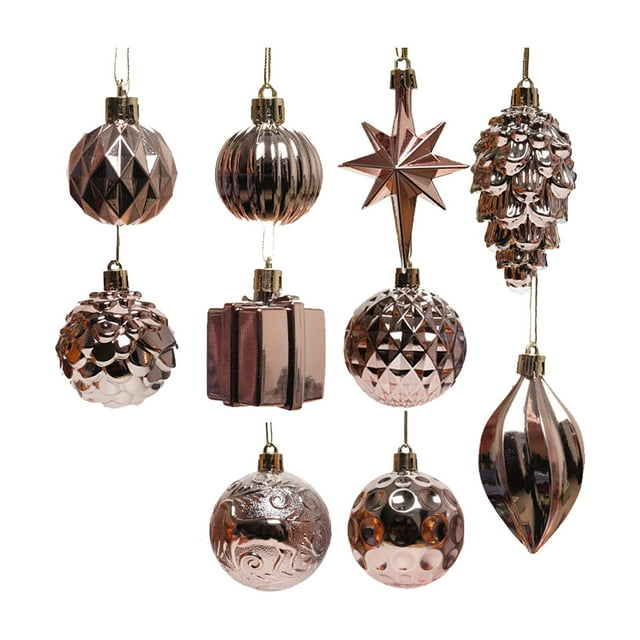 10x Pequeños colgantes navideños Adornos navideños decorativos Bolas navideñas colgantes para decoraciones del hogar Celebración Porche Fiesta