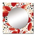 thumbnail image 2 of Designart "Motif de Pois Rouges et Blancs II" Miroir Carré 0 pour Décoration Murale - Grand Miroir Carré Rouge Imprimé Décoration Murale - Miroir Carré Moderne pour Salon, 2 of 5