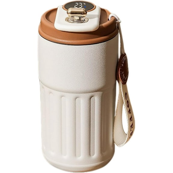 2024 New Insulated Water Bottles: Portable Insulated Cup with Electronic Temperature Display, Cute Thermal Cups with Strap for Hot and Cold Drinks, Stainless Steel Water Bottle