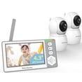 thumbnail image 1 of Monitor para bebés con 2 cámaras en espera para batería de 26 horas, control remoto Monitor para bebés con video IPS de 4.3 '' Sin WiFi Hasta 1000 pies de alcance, ECO, visión nocturna, temperatura, c, 1 of 5