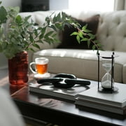 Mainstays 7 Black Metal and Glass Decorative Table Top Hour Glass with White Sand
