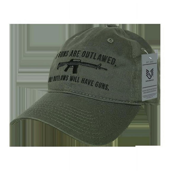 RapDom Outlaw Graphic Relaxed Mens Cap [Olive Green - Adjustable]