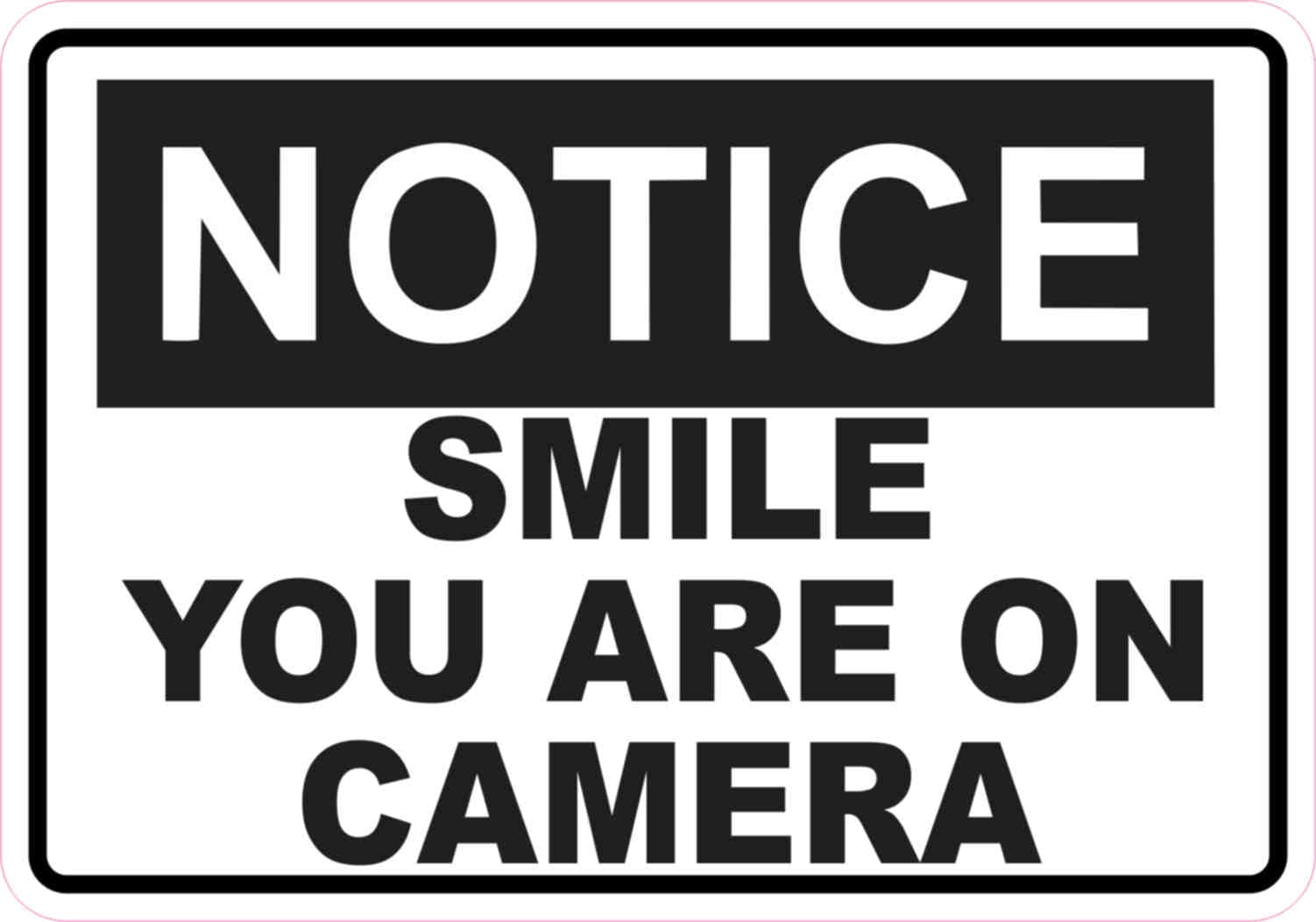 Security Camera SMILE YOU'RE ON CAMERA BULK Decal Sticker Vinyl 5x3 x50 