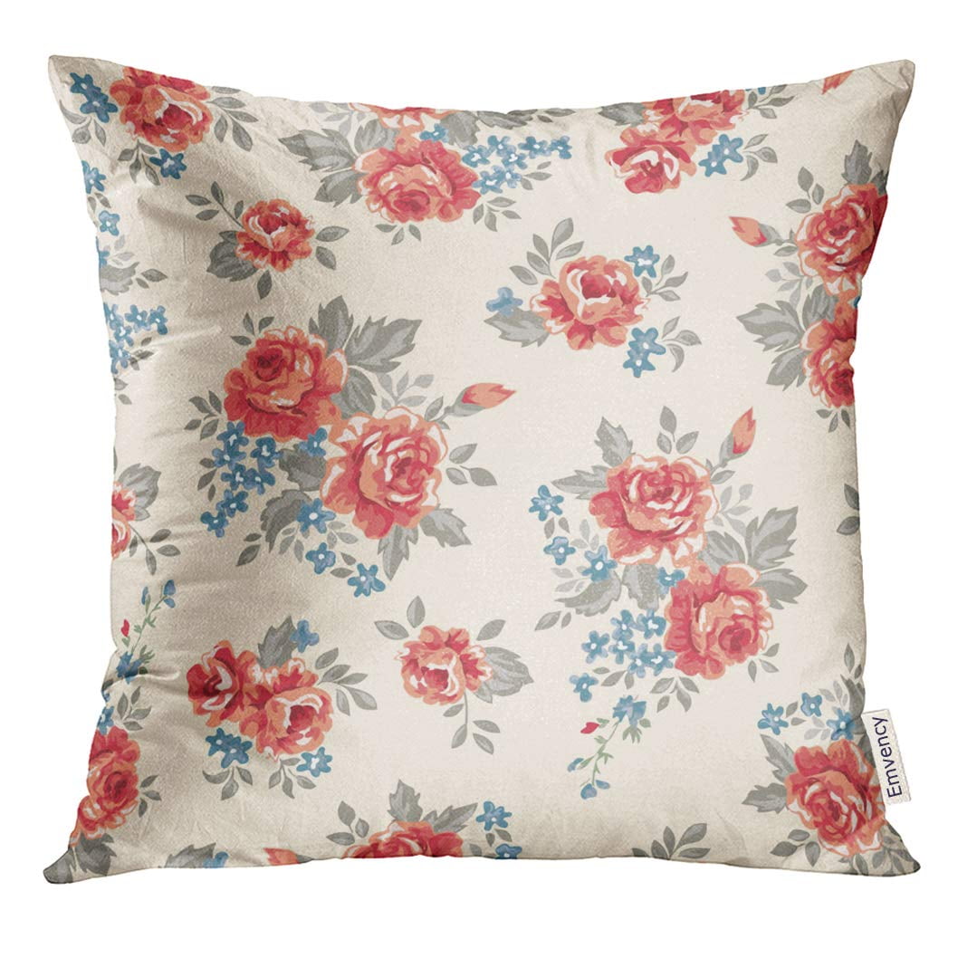 STOAG Pink Floral Vintage Roses Red Ditsy Small Throw Pillowcase Cushion Case Cover 16x16 inch