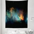 thumbnail image 1 of Starry Sky Tapestry, Stellar Scene with Gas Nebula and Space Environment Map Print, Fabric Wall Hanging Decor for Bedroom Living Room Dorm, 5 Sizes, Black Cadet Blue and Orange, by Ambesonne, 1 of 1