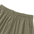 thumbnail image 4 of Ceisia Men's Solid Color Ice Silk Casual Sports Pants with Elastic Drawstring Waist Zippered Pockets Tapered Ankle Cuffs Khaki Gifts for Father 2X, 4 of 8