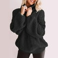 thumbnail image 2 of Viikei Womens Plus Sweaters Turtleneck Sweaters for Women Knitted Sweater Women Sweater Clearance for Women Fashion Casual Solid Long-sleeved High-necked Sweater Umbilical Bottomed Plush Top, 2 of 6