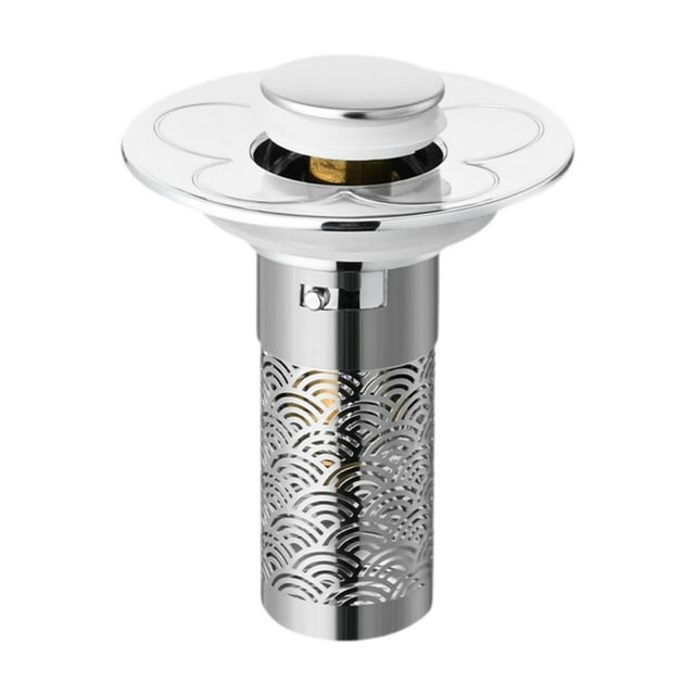 Colador de desagüe de fregadero, tapón de desagüe universal para lavabo de baño de 28 a 35 mm, filtro de lavabo tipo empuje para baño interior.