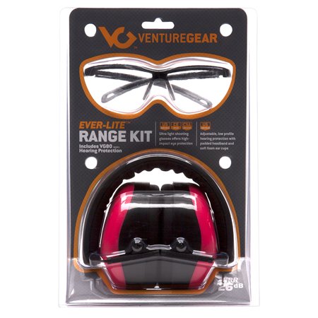 PYRAMEX VGCCOMBO8617 EVER LITE RANGE KIT EARMUFF/SHOOTING GLASSES 26 DB (Best Shooting Range Gear)