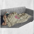 thumbnail image 6 of Retro Soft Flannel Fleece Throw Blanket, Wedding Bride and Groom Birds on the Bicycle with Basket of Romantic Rose Flowers, Cozy Plush for Indoor and Outdoor Use, 50" x 70", Multicolor, by Ambesonne, 6 of 6