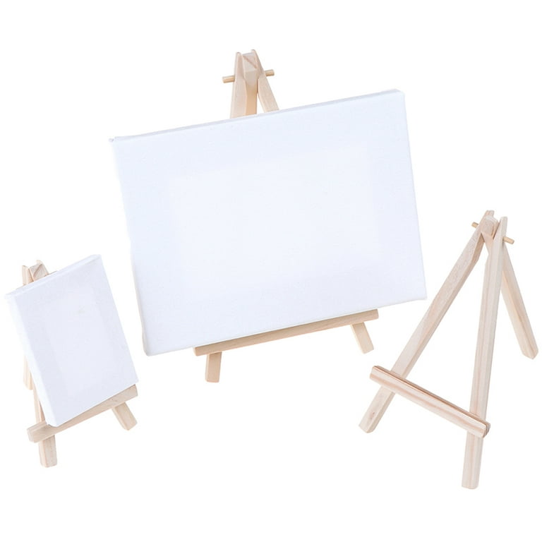 JETTINGBUY 4PCS Mini Wooden Tripod Easel Display Painting Stand Card Canvas  Holder