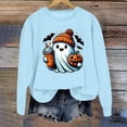 thumbnail image 2 of Gunia Womens Halloween Ghost Sweatshirts Graphic Oversized Sweatshirts Crewneck Long Sleeve Pullover Tops Fall Fashion Clothes Blue S-2Xl, 2 of 3