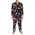 thumbnail image 4 of Bingfone Men'S Pajama Set 2 Piece Loungewear Pjs, Long Sleeve With Pajama Pants-Breast Cancer Awareness (2), 4 of 9