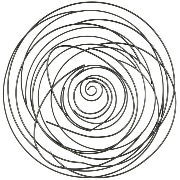 DecMode Black Metal Round Overlapping Lines Abstract Wall Decor