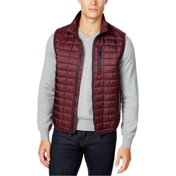 Tommy Hilfiger Chaleco acolchado aislante metálico para hombre, rojo, extragrande Tommy Hilfiger Chaleco acolchado