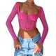 thumbnail image 2 of Blusas Cortas Sheer Mesh Crop Tops Encaje Sexy Camisetas de manga larga Ropa femenina (Rose Red L) Cgtredaw Para estrenar, 2 of 7