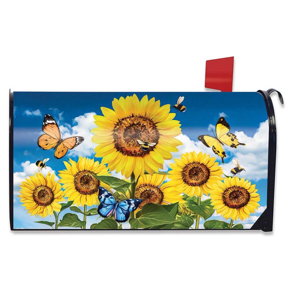 Sunflowers and Bees Spring Mailbox Cover Floral Standard