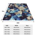 thumbnail image 3 of Bixox Fleece Blanket Abstract Blue Squares Pattern Super Soft Double-Sided Microfiber Flannel Blanket for Sofa, Bed, Couch,Suitable for All Seasons - 50"x40", 3 of 5
