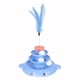 thumbnail image 1 of Torre de bolas para gatos de 3 niveles, juguete interactivo con pista desmontable para mascotas y pluma para que los gatitos hagan ejercicio, color azul, 1 of 14
