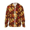 thumbnail image 2 of Lsque Red Plaid Sunflower UPF 50+ Lightweight Sun Protection Men's Women's Long Sleeve Shirt, Hoodie Performance -Small, 2 of 9