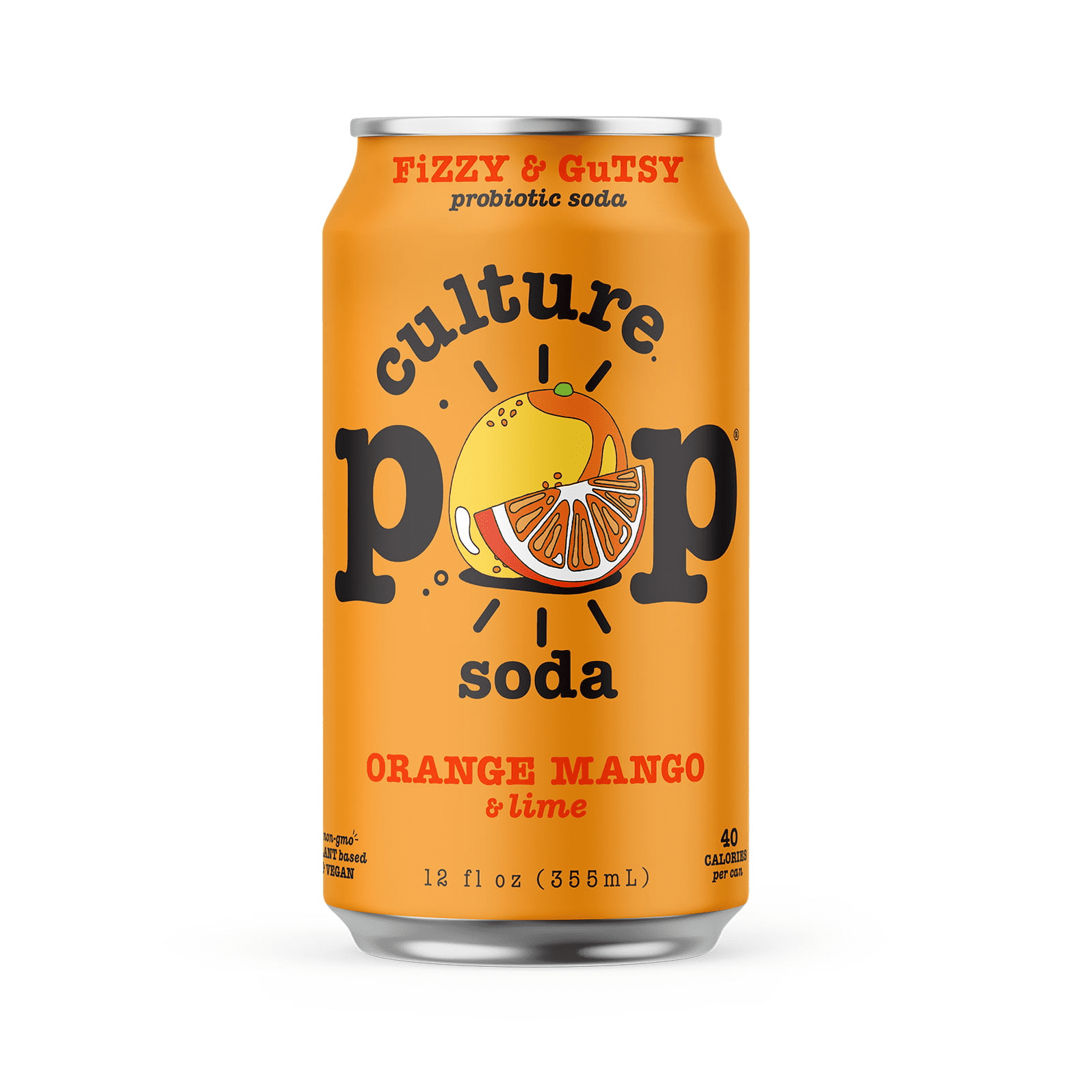 Culture Pop Soda Orange Mango, Probiotic Soda, 12 fl oz