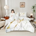 thumbnail image 4 of Manfei Abstract Marble 2pcs Bedding Comforter Set,Stone Patter Twin Comforter Sets,Gold Metallic Breathable Bedding Set,Super Cozy Watercolor Room Decor,Reversible, 4 of 8