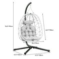 thumbnail image 2 of Dextrus Hanging Egg Chair with Stand Swing Chair Wicker Indoor Outdoor Hammock Egg Chair with Cushions 330lbs for Patio, Bedroom, Garden and Balcony, Light Gray, 2 of 5