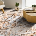 thumbnail image 3 of MeyJey 6'x9' Boho Area Rug for Living Room, Non-Slip Machine Washable Vintage Oriental Distressed Floor Carpet for Bedroom Dining Kitchen Nursery, Cream/Orange, 3 of 13