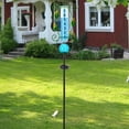 thumbnail image 4 of Outdoor Hummingbird & Leaf Solar Rain Gauge,Crackle Glass LED Ball, Metal Garden Stake for Patio, Lawn & Outdoor Decor, 4 of 8