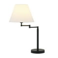 thumbnail image 2 of Evelyn&Zoe 25" Contemporary Metal Table Lamp with Swing Arm and White Empire Linen Shade, 2 of 10