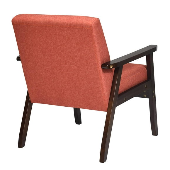 Giantex  Accent Chair, Mid-Century Modern Arm  Chair for Living Room, Bedroom, Orange