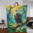 thumbnail image 3 of Happy Bald Eagle Welcome St Patrick's Day Lucky Shamrocks Clover Cozy Fleece Blanket American Eagle Lover Warm Soft Throw Blanket - 22001, 3 of 5