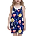 thumbnail image 2 of ATOGUTA Girls Casual Dresses Casual Summer Spaghetti Straps Easter Romper Dresses with Pockets for Kid Size 3T-10. Multicolor, 2 of 6