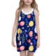 thumbnail image 1 of Vestido de Verano Casual para Niños 3-10T, Manga Volante Impreso Vestido Torcido, Vestido de Pascua para Niños Pequeños para las Vacaciones de Fiesta, 1 of 6