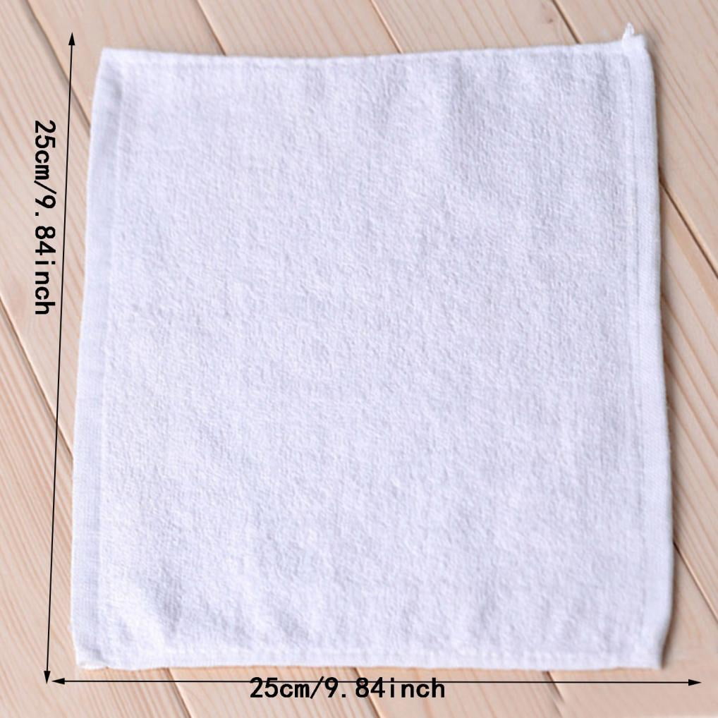 LYCAQL 24PCS Washcloth for Bathroom Kitchen, White Square Towel Pure Cotton Hotel Catering Aviation Disposable Hand Towel Hotel Food Hot Pot Restaurant Small Towel