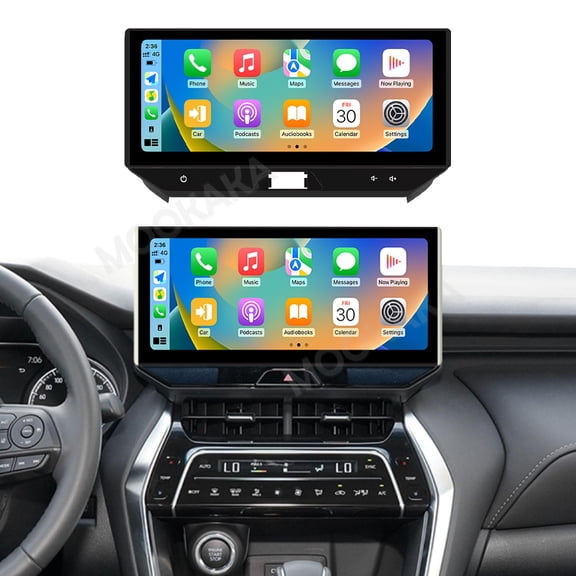 MOOKAKA 12.3" Smart Display Radio Audio Media Player for Toyota Lingfang/Venza 2022 2023 2024 Models Universal Car Navigation GPS Upgrade Headunit Android Replacement HD Screen Carplay Accessories