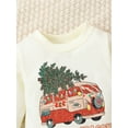 thumbnail image 4 of Baby Girls Boys Christmas Romper Letter Christmas Tree Bus Print Round Neck Long Sleeve Bodysuits, 4 of 9