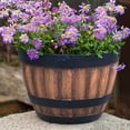 NUOLUX Outdoor Patio Large Capacity Retro Plastic Planter, Imitation