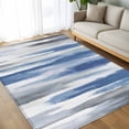 thumbnail image 4 of 5x7 Area Rugs, Blue Gray Non-Skid Rubber Backing Large Rectangle Rugs - Living Room Bedroom Home Office, Modern Simple Abstract White Ombre Texture Indoor Floor Mat Carpets Washable Rug, 4 of 9