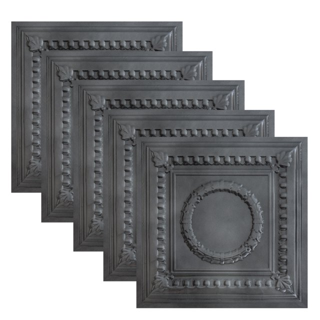 Great Lakes Tin Cleveland Argento 2ft x 2ft Lay In Ceiling Tiles (5 Pack)